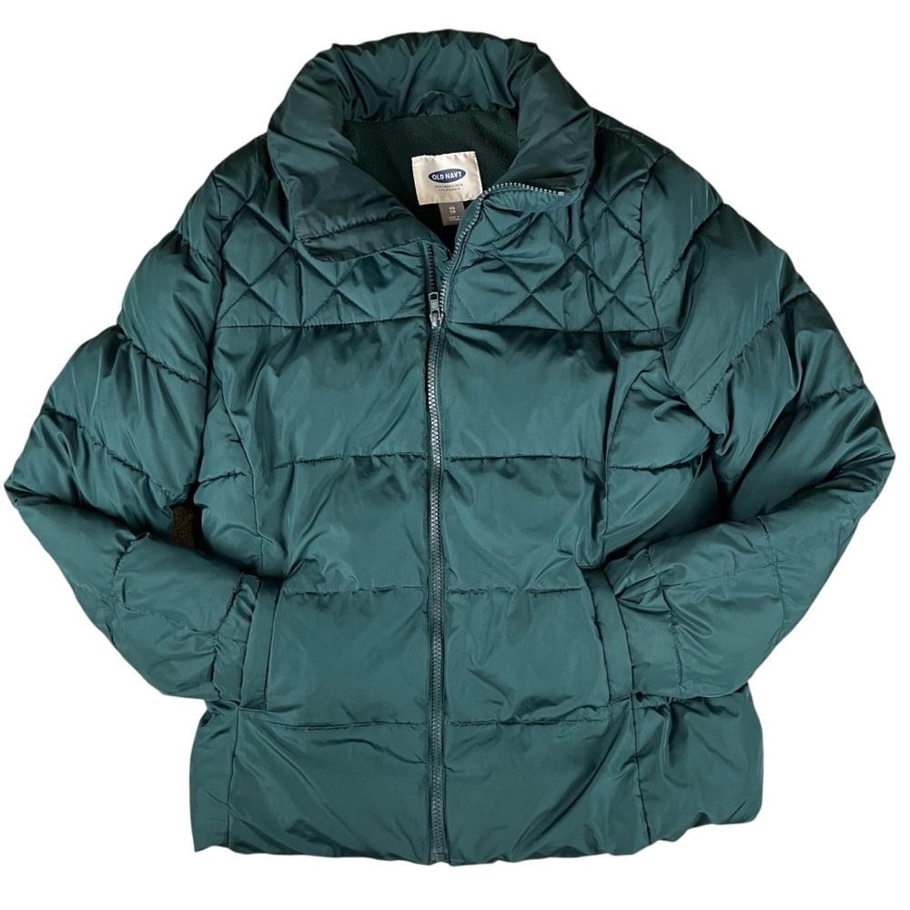 Old Navy Forest Green Puffer Jacket Women’s XS Cozy Warm Medium Warmth